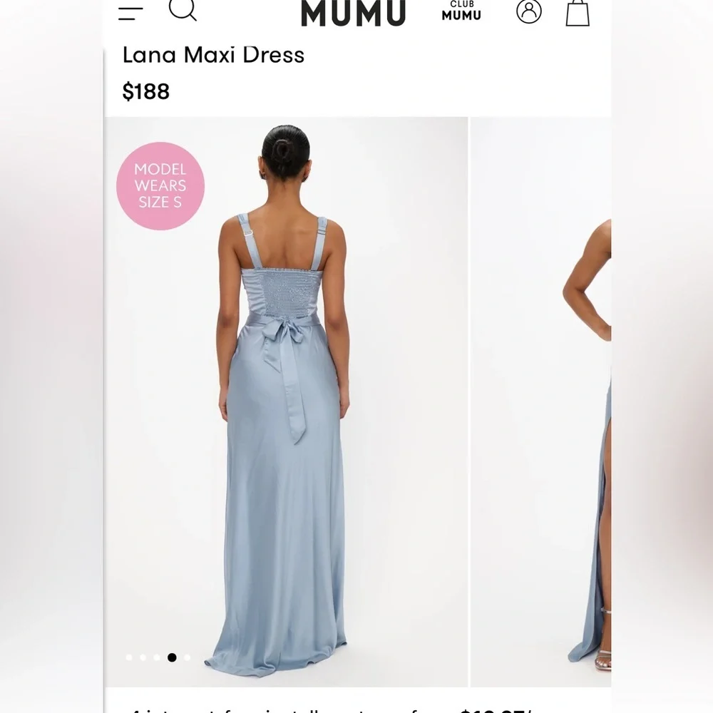 Show Me Your MuMu Light Blue Satin Maxi Dress